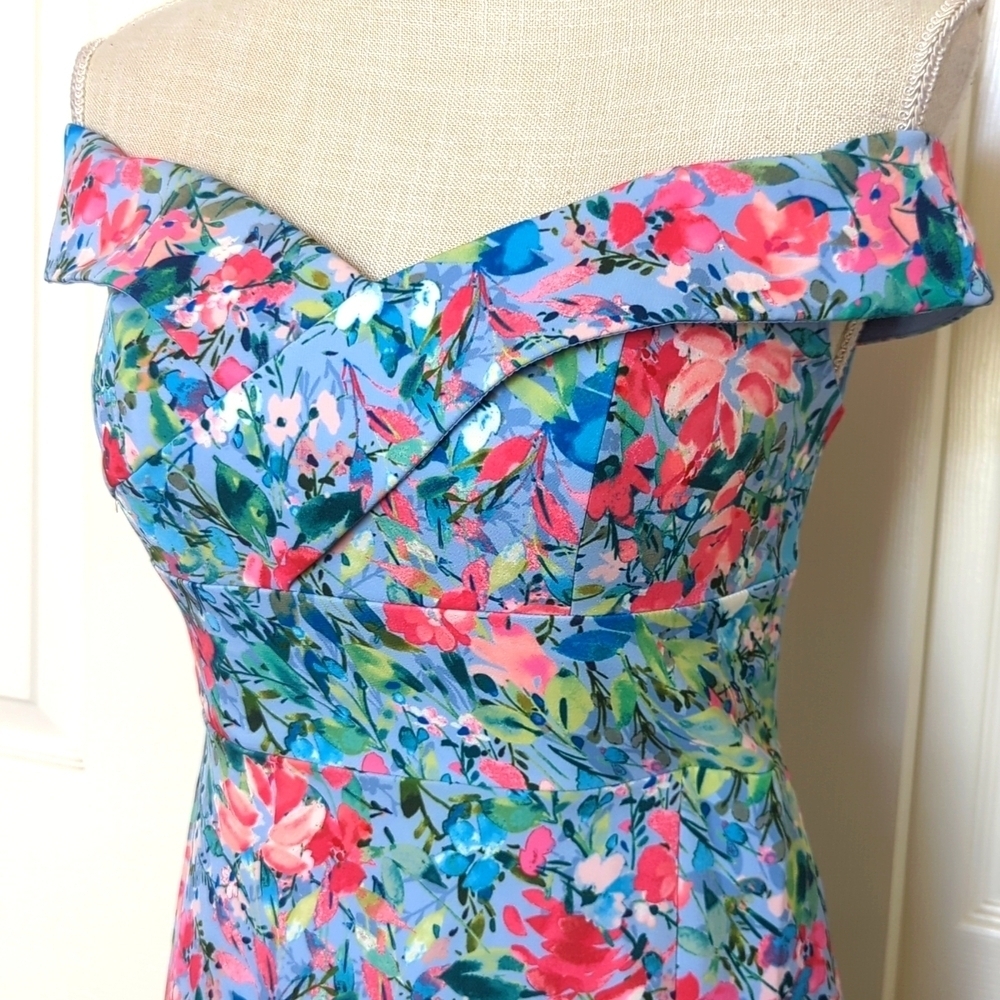 Aidan by Aidan Mattox Off-the-Shoulder Floral Dress - Picture 7 of 11